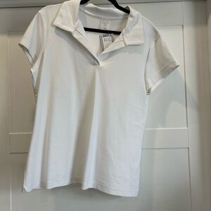 Calia White Short Sleeve Polo Top